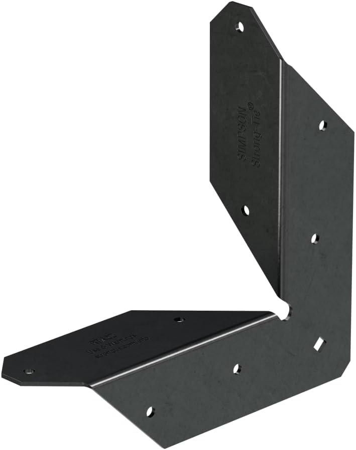 Simpson Strong-Tie APRTA2 Outdoor Accents ZMAX, Black Powder-Coated Rigid Tie Angle for 2x2 Joist/Post (Pack of 12)
