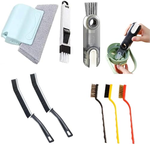 Image of 5 PCS Sliding Window Groove Cleaning Brush and Wire Brush Cleaning Tool, Window Slot Door Track Gap Dust Cleaning Brush (5 Cleaning Combo)