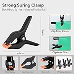 UTEBIT T-Shape Backdrop Stand Support Kit 6.6x5ft, Adjustable Photo Backdrop Stand with 3 Strong Spring Clamps, Photography Videography Studio Green Screen Backdrop Stand Portable for Parties - Image 3