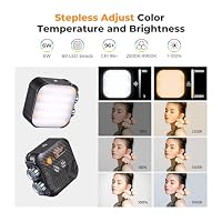 K&F CONCEPT 360° Vollfarbige RGB Videolicht 60 LED mit 2000mAh Akku,Schwarz – Ansicht 4