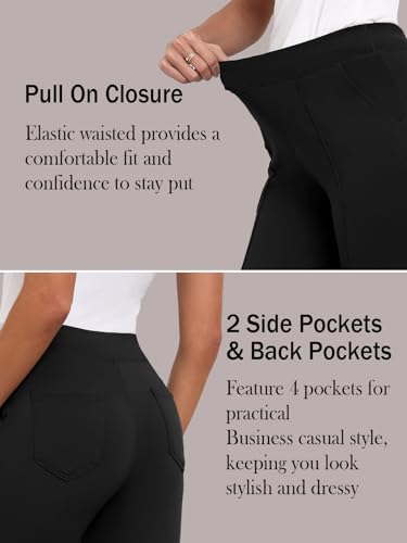 Agenlulu Stretchy Dress Pants for Women Summer High Rise Straight Leg Pants Business Work Slacks, 28" Inseam Petite3