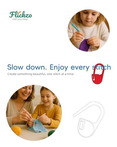 image for 100PCS Crochet Stitch Markers by Flickzo – Locking Stitch Markers wi