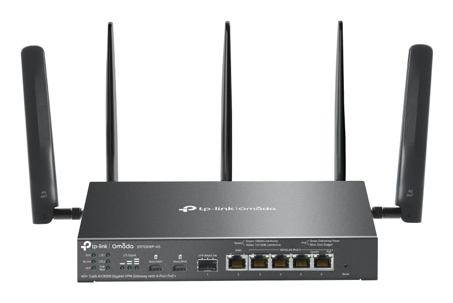 TP-Link Omada Er706wP-4g V1 - Wireless Router - Wwan 4-PorT-Switch (er706wP-4g)