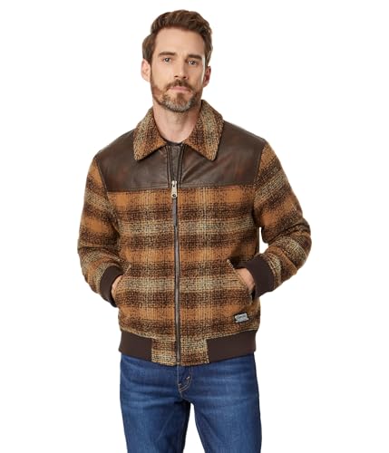 Image of Levi's Men's Mixed Media Western Plaid Bomber Jacket