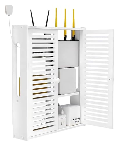 Support de rangement mural pour routeur WiFi, boîte de gestion de câbles avec kit d'installation, étagère flottante pour carte d'alimentation, 50 x 42 x 10 cm
