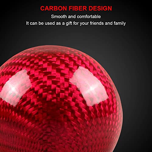 Ryanstar Carbon Fiber Shift Knob Gear Shifter Knobs With 3 Adapters Round Ball Stick Shifter Level Red #TOP2