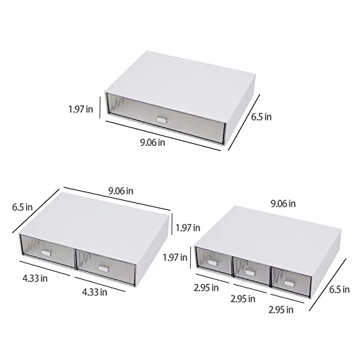 Jiafujin Desk Drawer Organizer Stackable Office Supplies Desk Organizer, Plastic Storage Drawer, Desk Grocery Organizer For Stationery Office Suppliesschool Home (White 3 Compartments) #TOP1