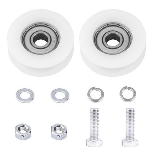 30mm Greenhouse Door Wheels, Sliding Greenhouse Door Roller Replacement Wheel Kit for Door Casters Garden Glass Home Hotel Shower Door Include 2 Wheels 2 M6*22 Screws 4 6mm Spacers