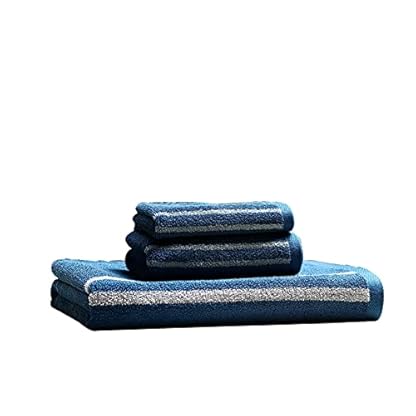 YZERTLH Handtuch Badetücher hochabsorbierendes Handtuchset, Badezimmerhandtücher (3er-Set) Badehandtuch (Color : Blue)