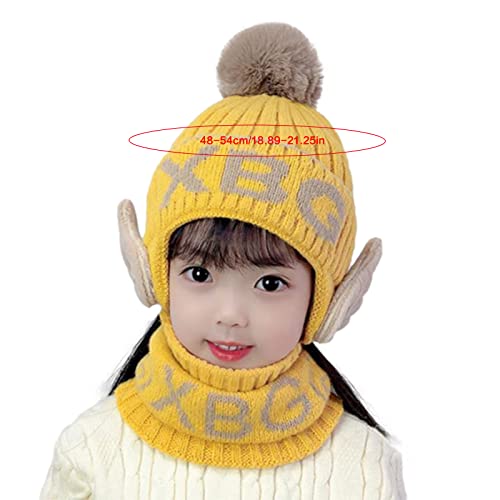 Scarf Set Pullover Knitted Hat Unisex Letters Wool Hat with Daily Wear for Over 2-Year Old Khaki2