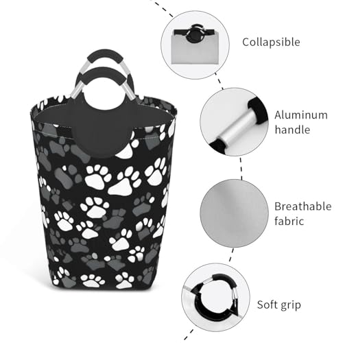 Panier à linge pliable noir et blanc gain de place pour petits espaces de vie