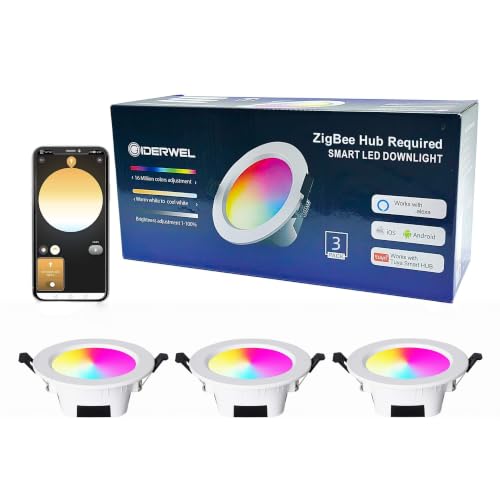 GIDEALED 12W Smart ZigBee Retrofit Recessed 5 Inch LED Downlight 3 Pack - image 1