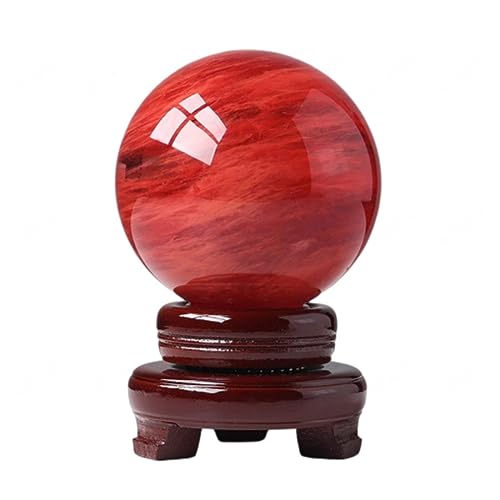 Sphère en cristal rouge 12cm : purifiez l'énergie et décorez votre bureau