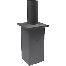 Insert Tenon Adapter for 4 Inch Square Pole, Slipfitter Mount Parking Lot Street Lighting Fixtures Mounting Bracket to Make a 2-3/8 Inch Round Top Vertical Tenon Heavy Base Dark Bronze