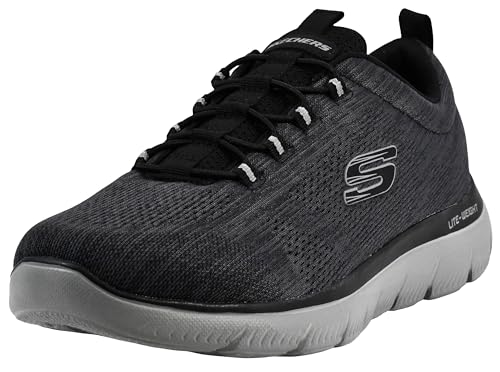 Image of Skechers Men's Summits Louvin Sneaker | Casual, Memory Foam, Machine Washable, Bungee Slip-On