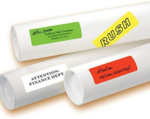 Avery Removable Print or Write Color Coding Labels, 1 x 3 Inches, 200 Labels (5481), Assorted Color (Neon Green/Neon Orange/Neon Red/Neon Yellow)