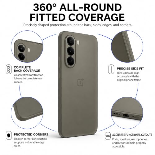 Image of FIRST MART Back Cover for OnePlus Nord CE 6 Lite | Ultra-Thin Frosted Matte Semi-Transparent Silicone Case, Anti-Slip Grip, Precise Fit | Grey
