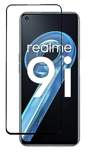 Image of HD Tempered Glass Screen Protector Compatible For Realme 9i, Realme 9 Pro With Edge To Edge Coverage And Easy Installation Kit