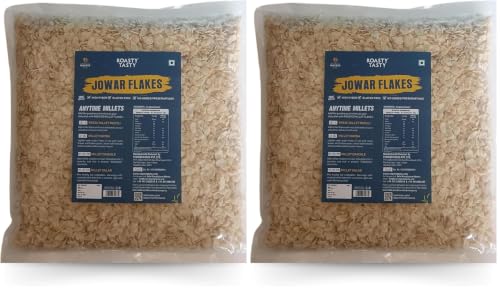 Image of Healthy Indian Millet - Roasty Tasty Roasted Jowar Flakes (500g) | Long-Lasting Energy | Gluten-Free, High Fiber, Export Quality | Home-Cooked Meal Ingredient | No Added Preservatives (Pack of 2)