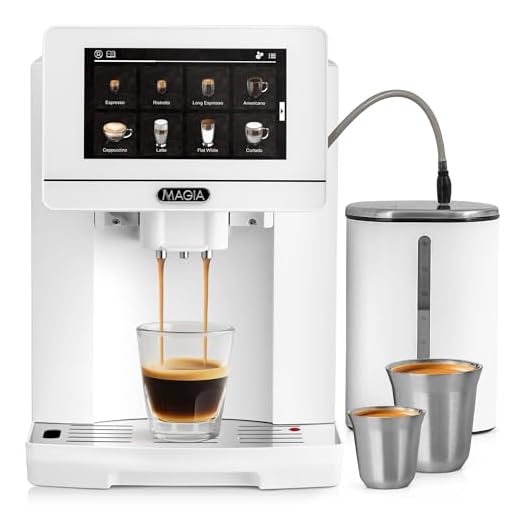 Zulay Magia Super Automatic Espresso Maker Machine with Grinder - 19 Fully Customizable Coffee Options, Auto Cleaning, Milk Foam System - for Latte, Cappuccino, Macchiato - Ultra LUX - White