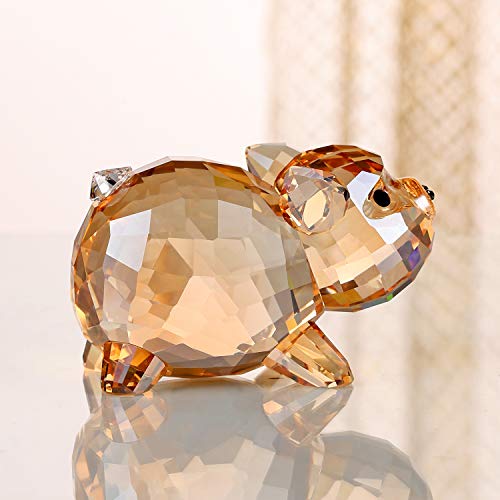 Dojoz Crystal Pig Zodiac Animal Lovely Cute Piggy Craft Decorations For Home Ornaments Collectible Gifts (Gold) #TOP1