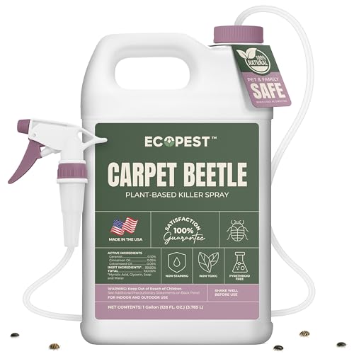Carpet Beetle Spray – Natural, Plant-Based Killer for Carpet Beetles, Larvae & Eggs | Fabric &...