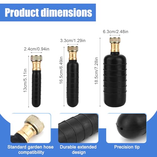 3stk Abflussblasen, Gummi-Abflussreinigungsblasen Wasserdruck-Abflussblase zum Reinigen von Hauptabflüssen und Abwasserleitungen für Badezimmerabflüsse und Küchenspülen