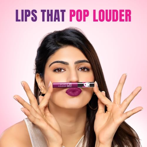 Image of Elle 18 Lit Lip, Matte Finish, Lavendar Hues, 16 hrs Long Lasting Liquid Lipstick, Smudge and Transfer Proof Lipstick, One-stroke application, Quick Drying | 5.6 ml (Pack of 2)