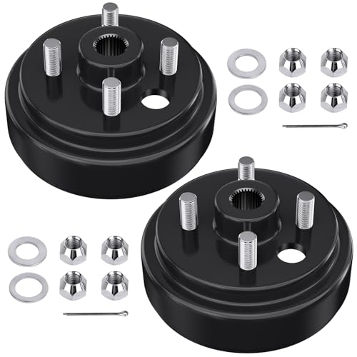 21807G1 Golf Cart Brake Drum for EZGO TXT 30 Tooth Spline Brake Drum 1 Inch Large Hole Brake Hub with Nuts For 4 Cycle Gas 1996-Up EZGO TXT/RXV/Medalist/Marathon/Columbia OEM# 21807-G1/G2 41843-94