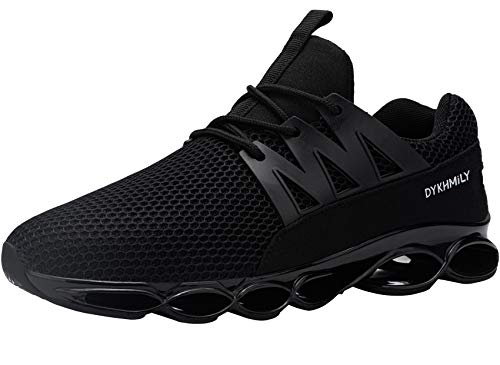 DYKHMATE Zapatillas de Seguridad Hombres Punta de Acero Calzado de Trabajo Ligero Transpirable Botas de Seguridad Anti Choque (Malla Negro,42.5 EU)
