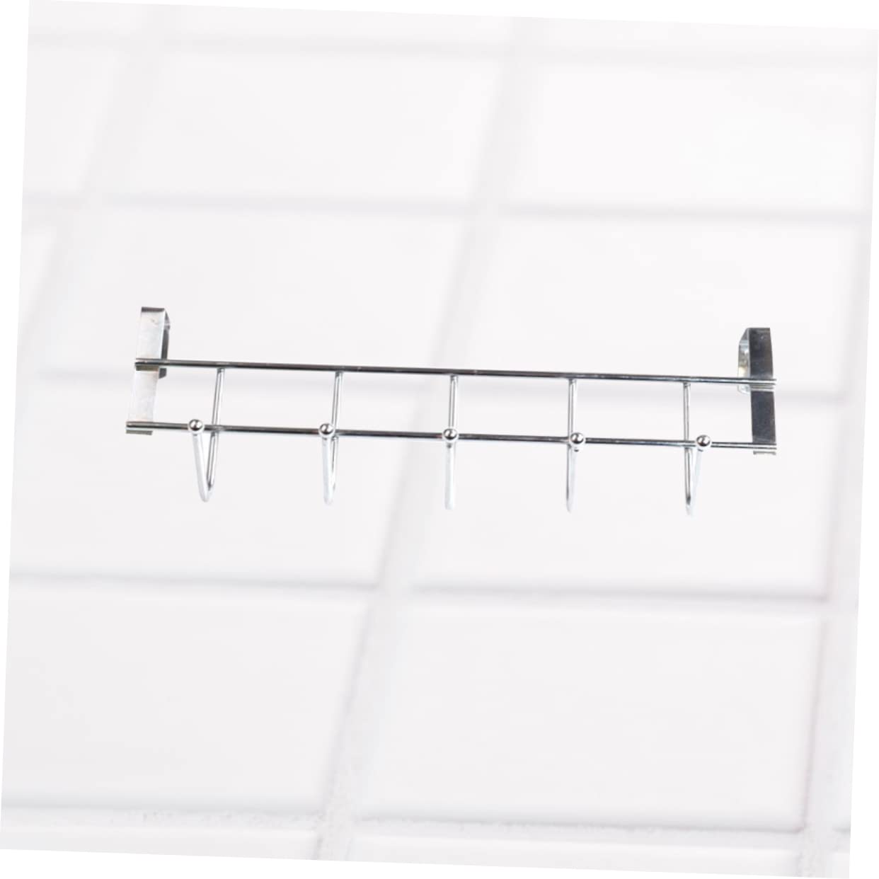 VILLFUL Kitchen Storage Rack Stainless Steel Hook Over The Door Hanger Wall Clothes Hanger Door Back Hook Silver