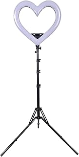 19" RGB Color Heart-Shaped Fill Light with Bracket Mobile Phone Live Broadcast Bracket LED Color Beauty Light Photography Light Heart-Shaped Live Fill Light