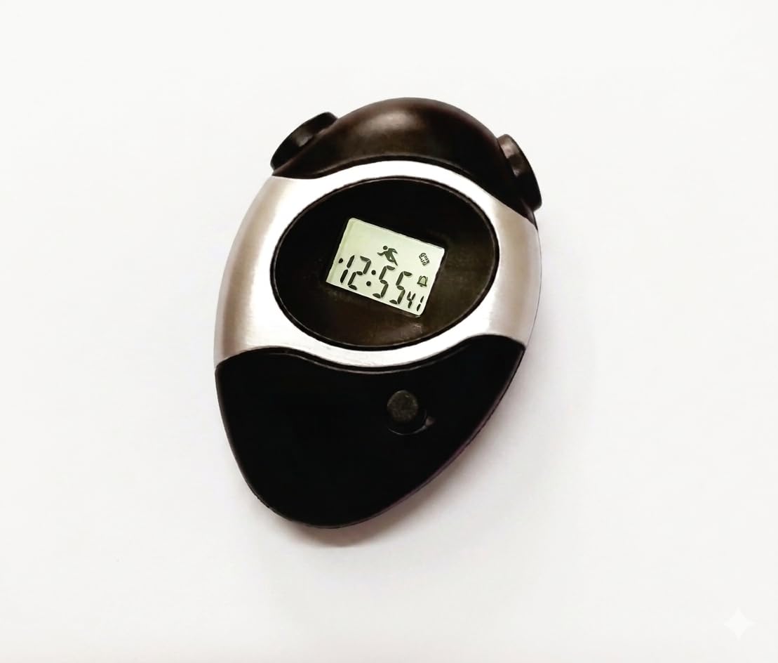 KD-1069 Digital Stopwatch, Black, with Bell Alarm, Date & Time Display, Battery Powered-picture-20