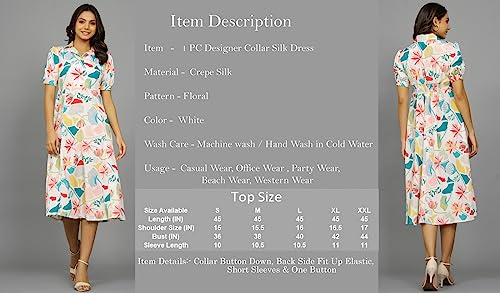 Image of Ravaiyaa - Attitude is everything Womens Soft Crepe Silk Casual Dress Summer Floral Printed Dress Ladies Tank Midi Sundress