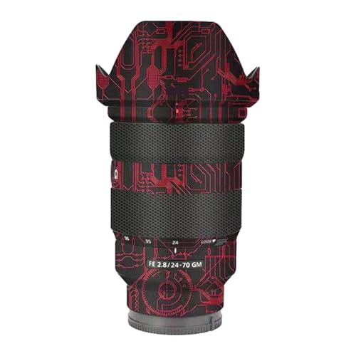 Film protector de vinilo para lente de cámara Lens Skin, protector adhesivo para Sony FE 24-70mm F2.8 GM (Rojo Circuito) miniatura 1