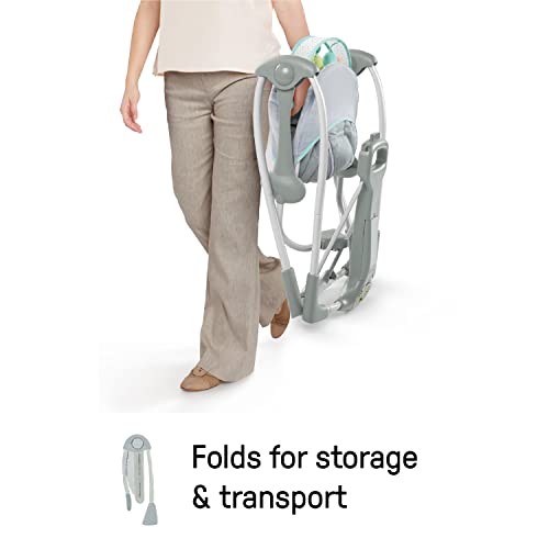 image for Ingenuity Swing 'n Go 5-Speed Baby Swing - Foldable, Portable, 2 Plush
