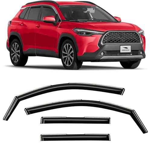 Voron Glass 4 Set In-Kanal Windabweiser/Regenabweiser, kompatibel mit Toyota Corolla Cross 2022-2026 XG10 – Wind- und Regenschutz für Autofenster
