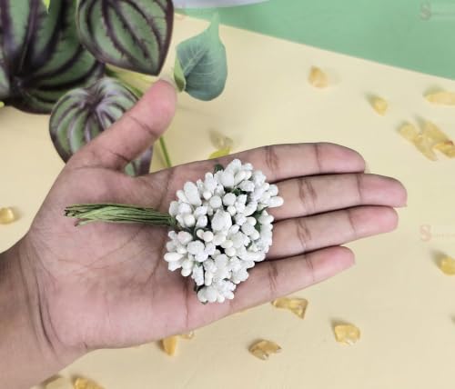 Image of SATYAM KRAFT 24 Bunch Decorative Artificial Pollen Flower Perfect for Tiara, Wedding Jewelry & DIY Making Flowers for Bouquet, Hamper, Trousseau Decoration Items(24 Bunch of 288 Pollen Each)