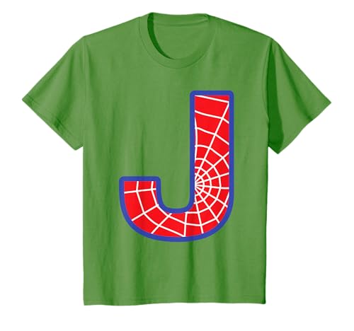 Spider Web Letter J Alphabet Monogram Initial Kids Birthday T-Shirt