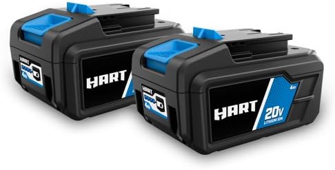 HART 2-Pack 20-Volt Lithium-Ion 4.0Ah Batteries Charger Not Included
