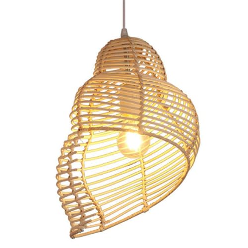HCIPJQY Araña Creativa Costera Luminarias De Materiales Naturales Para Colgar De Techo Colgante Creativo Ratán Trenzado Espiral Suspensión E27 Para Salón De Té, Hotel, Sala Decorativa