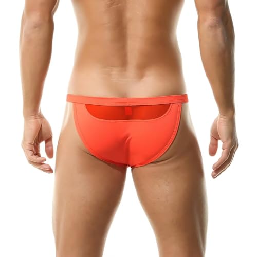 Men's Low Rise Swim Briefs Quick Dry Bikini Swimwear Mesh Stretch Contour Pouch Thong Swimsuit3