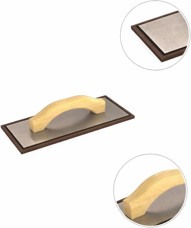 Bon Neoprene Float 12 in. x 5 in. x 1/4 in. with Wood Handle and Aluminum Backing for Grout, Plaster, and Concrete Finishing