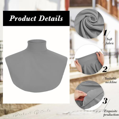 Image of Cutecrop Turtleneck Dickey Extra Large Fake Collar Detachable Dickey Collar Half Mock Turtleneck for Men Women