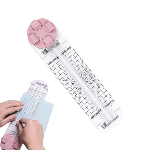 Sghtil Massicot para aula | Massicot 4 en 1 resistente – Portátil con base antideslizante, función de corte para oficina empresarial cartoning diario – Para ocio creativo scrapbooking
