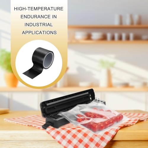 Image of PATIKIL High Temperature PTFE Tape 2-3 /4 Inch x 33 Feet, PTFE Coated Fiberglass Adhesive Tape for Vacuum Sealer Machines Hand-Impulse Sealers Insulation, Black