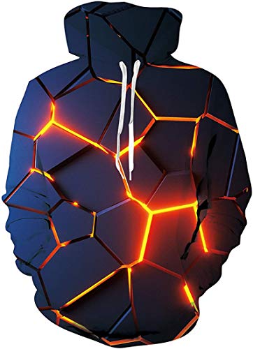 Pandolah Men's Patterns Print Athletic Sweaters Fashion Hoodies Sweatshirts(L/Xl,Cracks) #TOP27