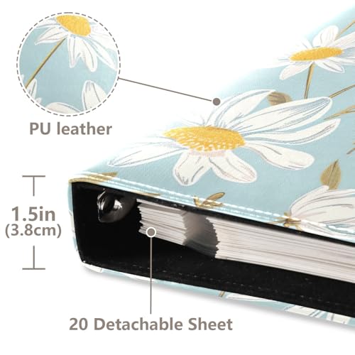 Álbum de Fotos Scrapbook Adhesivo DIY de PU Leather Floral con 3 Anillos, 40 Páginas, Tamaño 8x10 miniatura 4