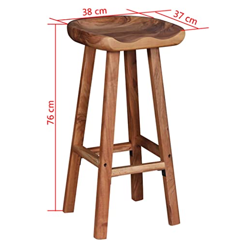 Vidaxl Bar Stools 2 Pcs Solid Acacia Wood #TOP2
