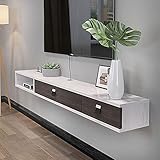Mueble de TV de Unidad para Colgar en la Pared, Estante de componente de Soporte de TV Flotante con 2 cajones, Unidad de Centro de Entretenimiento para Sala de Estar Dormitorio/A / 120 cm